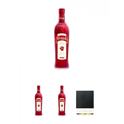 Abbildung von Toschi Fragoli 3 x 0,7 Liter + Schiefer Glasuntersetzer eckig ca. 9,5 cm Durchmesser