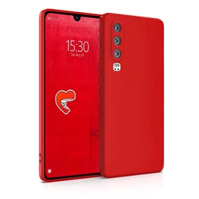 Abbildung von MyGadget Hülle für Huawei P30 robuste Silikon Schutzhülle TPU Case Slim Silikonhülle Back Cover Kratzfest Handyhülle Matt Rot