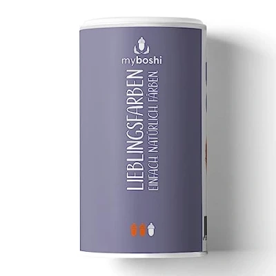 Abbildung von myboshi Lieblingsfarben, Natur Färbemittel für 100g Wolle, 100% natürliche Farbe, geeignet Naturwolle und Textilien, Kreativprodukt Grau (Blauholz) 1 Dose