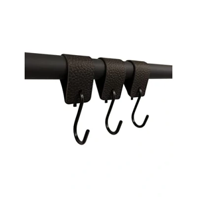 Abbildung von RSR Hangers Kleiderhaken Lederhaken Lederband für Hosen Jacken Schwarz, (3 St)