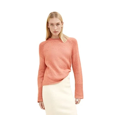 Abbildung von TOM TAILOR Damen 1034082 Strickpullover, 30670 Canyon Sunset Red Melange, L