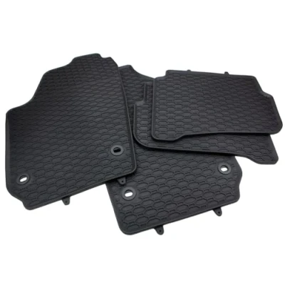Abbildung von kfz premiumteile24 Premium Gummimatten kompatibel mit Polo IV (9N/9N2/9N3) + Cross Baujahr 2002 2009 Fußmatten Allwetter 100% Passgenau Drehknebel Oval Schwarz