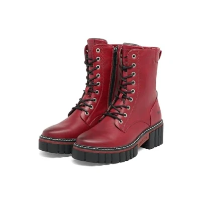 Abbildung von Mustang Plateaustiefelette, Damen, Größe: 37, Rot Schuhe