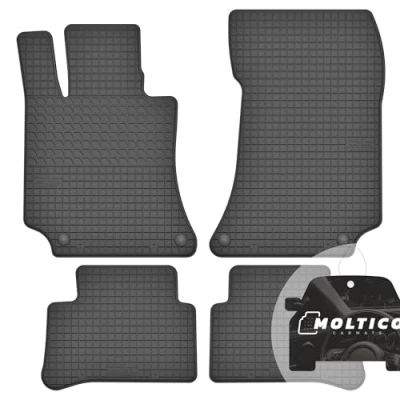 Abbildung von moto MOLTICO Gummi Automatten Gummimatten Passgenau 4 teilig Set Allwetter Fussmatten Auto passend für Mercedes Benz E W212 (2009 2016) MB GLK (2008 2015)