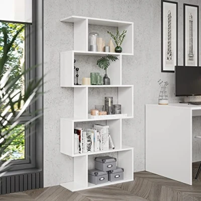 Abbildung von RICOO Regal 160 x 70 25cm, Standregal weiß matt WM073 WM Spannplatte aus Holz, Bücherregal Wandregal, Regale &amp; Ablagen, schmales Regal, Büroregal, kleines schmal, Büro Bücherregale