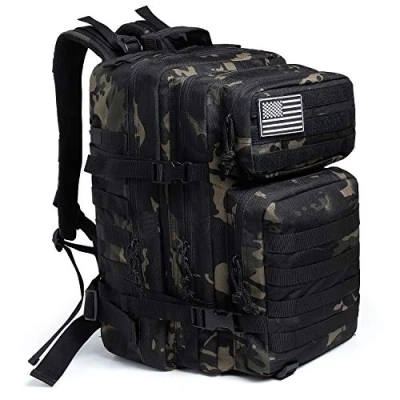 Abbildung von QT&amp;QY 45L Militärischer taktischer Rucksack Bundeswehr Rucksäcke für Männer Molle Armee Angriff Tagesrucksack 3 Tage Bug Out Go Tasche Trekking Wanderrucksack