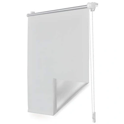 Abbildung von Roomy Thermo Rollo Klemmfix ohne Bohren Verdunkelungsrollo mit Montageschiene Hitzeschutzrollo Sichtschutz Weiß, 45 cm x 150 (B L)