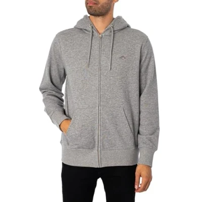 Abbildung von GANT REG Shield FULL Sweatjacke, Herren, Größe: Small, Grey melange
