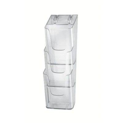 Abbildung von SIGEL LH137 Wand Prospekthalter aus Acryl mit 3 Fächern, DIN lang/A6, transparent