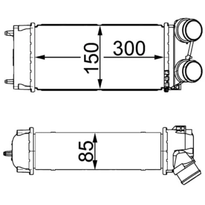 Abbildung von MAHLE ORIGINAL CI 16 000S Ladeluftkühler CITROËN: C4 I Grand Picasso, Picasso 1, PEUGEOT: 307 SW
