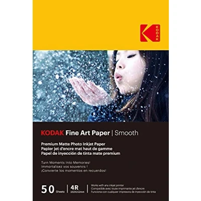 Abbildung von Kodak 9891093 Fotopapier 230 g/m², matt, Format A6 (10 x 15 cm), Tintenstrahldrucker, glatter Effekt