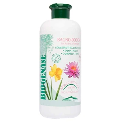 Abbildung von Biogenase Entspannendes, feuchtigkeitsspendendes und geschmeidig machendes Duschgel mit Narzissen Seerosen Natürliches Duschgel, angereichert Aloe Vera Weizenkeimextrakt