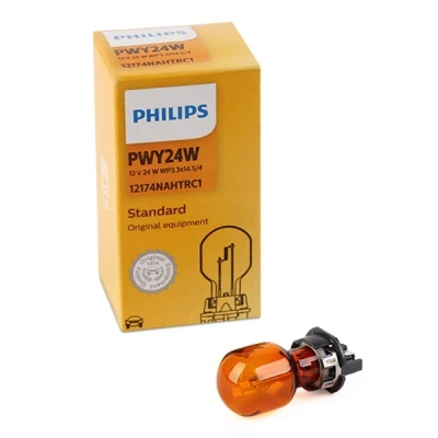 Abbildung von PHILIPS 12174NAHTRC1 Glühlampe, Blinkleuchte gelb 12 24 PWY24W AUDI: A3 Schrägheck, A4 B8 Avant, Q3, PEUGEOT: 2008 Kombi, 208 I Schrägheck