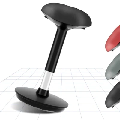 Abbildung von FLEXISPOT Ergonomie Wobble Hocker Arbeitshocker Bürohocker Ergonomische Stehhilfe Hoch verstellbar Sitzhocker Drehhocker Perfekt für Stehpult (schwarz)