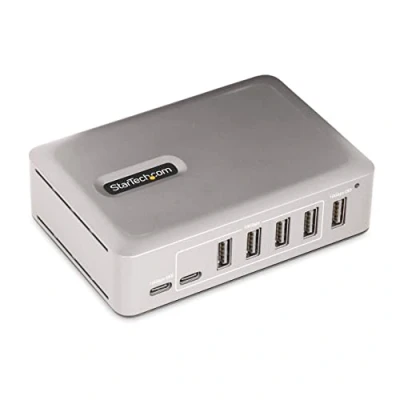 Abbildung von StarTech.com 7 Port USB C Hub 5X A/2x Verteiler mit 65 W Netzteil 3.1/3.2 Gen 2 10 Gbit/s Adapter auf A Typ Splitter 2X BC 1.2 (10G5A2CS HUB)