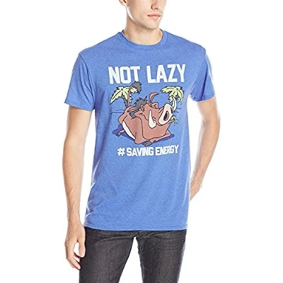 Abbildung von Disney NOT LAZY Men&#039;s Crew neck Retro heather royal S