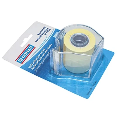 Abbildung von DONAU 7572011PL 99 Haftnotizen Spender/Haftnotizen Rolle, 50 mm x 10 m, hellgelb
