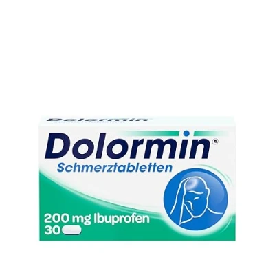Abbildung von Dolormin Schmerztabletten mit 200 mg Ibuprofen 30 St