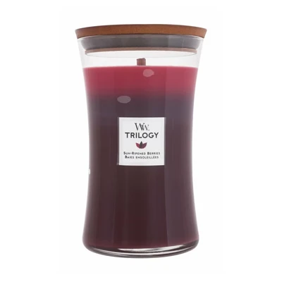 Abbildung von Große WoodWick Trilogy Duftkerze im Sanduhrglas mit Pluswick Innovation, Sun Ripened Berries