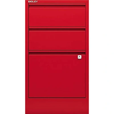 Abbildung von Bisley Home Filer, 2 Universal , 1 HR Schublade, Metall, 670 Kardinalrot, 40 x 41.3 67.2 cm
