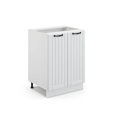Abbildung von Vicco Unterschrank Fame Line, Weiß Landhaus/Weiß, 60 cm ohne Arbeitsplatte