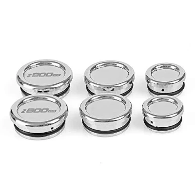 Abbildung von Oldbones 6PCS Motorrad Rahmen Endkappen Blindstopfen für Z900RS 2018 2019 in Silber