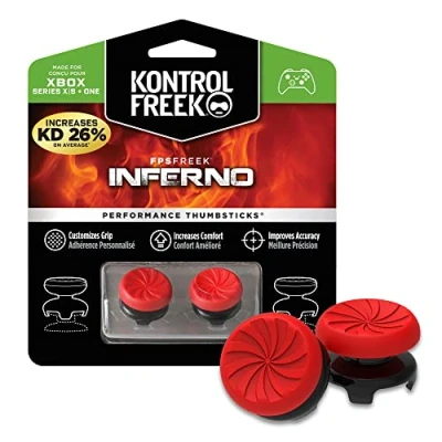 Abbildung von KontrolFreek FPS Freek Inferno für Xbox One und Series x Controller Performance Thumbsticks 2 Hoch Konkav Rot
