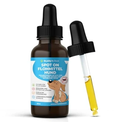 Abbildung von BUDDY&#039;S Best 50ml Spot on Flohmittel Hund Bei Befall Floh Zeckenschutz Flöhe Zeckenmittel Für Hunde Anti