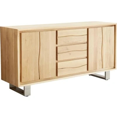 Abbildung von DELIFE Sideboard Live Edge, Eiche Natur 150 cm 2 Türen 3 Schübe
