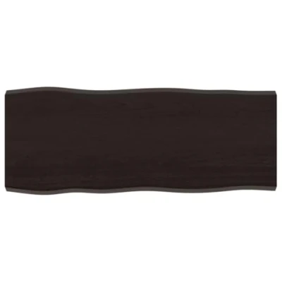 Abbildung von vidaXL Tischplatte, Holzplatte für Tisch Esstisch Couchtisch, Massivholzplatte Handgefertigt mit Baumkante, Ersatztischplatte, Dunkelbraun 100x40x(2 4) cm Massivholz Behandelt
