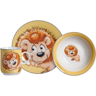 Abbildung von Ritzenhoff &amp; Breker Kindergeschirr Set &quot;Happy Zoo, Leo,&quot;, (Set, 3 tlg.), mit Löwen Dekor, Teile, für 1 Person