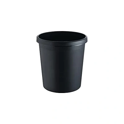 Abbildung von Helit H6123795 Papierkorb „the german“, 18 Liter, schwarz, mit umlaufendem Griffrand, aus Kunststoff, 6 Stück