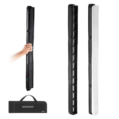 Abbildung von NEEWER LED Lichtdiffusor Set für TL90C RGB Leuchtstab, Röhrenstreifen Light Diffuser mit Wabengitter, Tragetasche, Klettverschlüsse Foto Video Live Stream Portrait Produktaufnahmen, NS11S