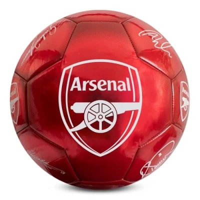 Abbildung von Hy Pro Offiziell lizenzierter Arsenal FC Classic Signature Fußball, Metallic, Größe 5, Gunners, Training, Match, Merchandise, Sammlerstück für Kinder und Erwachsene