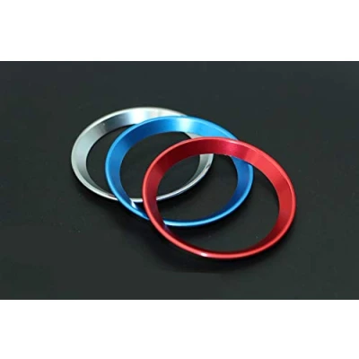 Abbildung von Keenso Auto Lenkrad Dekorationsring, Aluminiumlegierung Ring Verkleidung für CLA GLK A Klasse W204 W246 W176 W117 C117（Silber）