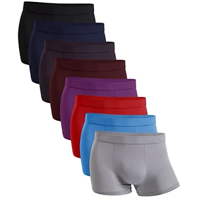 Abbildung von YOULEHE Boxershorts Herren Multipack Männer Unterwäsche Bambusfaser Unterhosen Men Retroshorts Boxer (7er Pack Mehrfarbig Lange Beine, M)