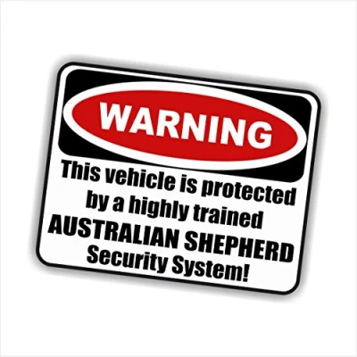 Abbildung von siviwonder Auto Aufkleber Australian Shepherd Warning ALARMANLAGE Hundeaufkleber White