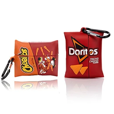 Abbildung von Derhom Silikon Niedliche Lustige Abdeckung Kompatibel mit Apple Airpods Pro[Süßigkeiten Snacks Serie] (Doritos/Cheetos)