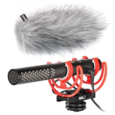 Abbildung von Rode Videomic NTG Broadcast Kamera Mikrofon + keepdrum Fell Windschutz