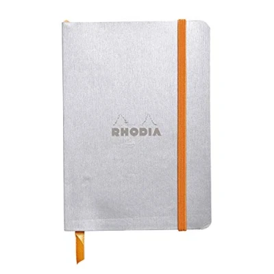 Abbildung von Rhodia 117301C Notizheft (mit weichem Umschlag, liniert, 72 Blatt, DIN A6, 10,5 x 14,8 cm) 1 Stück silber