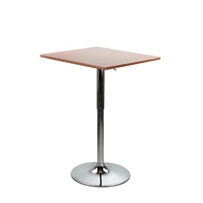 Abbildung von WeHome Bartisch, hoher Couchtisch, höhenverstellbarer quadratischer oder runder Tisch, Küchentisch (Brown, Quadrat)