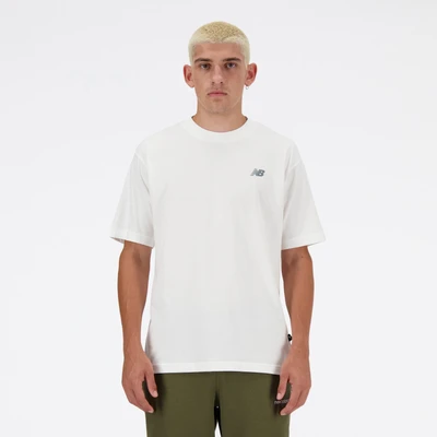 Abbildung von New Balance LOGO Relaxed TEE Tshirt print, Herren, Größe: Small, White