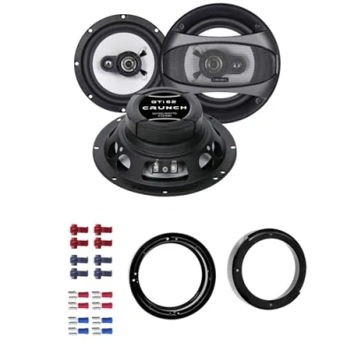 Abbildung von Crunch GTI62 Lautsprecher mit Einbauset passend für VW Volkswagen Lupo ab 1996 Türen vorne/hinten 360 Watt 165mm 2 Wege Koax