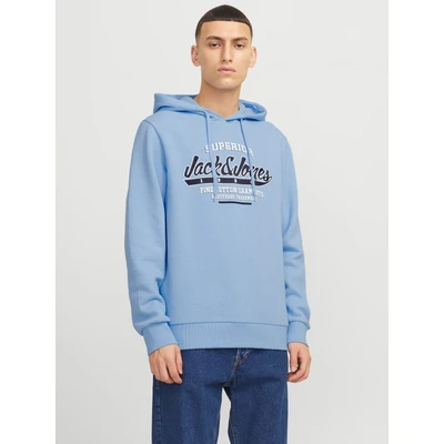 Abbildung von Jack &amp; Jones LOGO Kapuzenpullover, Herren, Größe: Large, Chambray blue