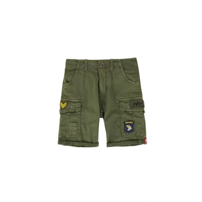Abbildung von Alpha Industries Jungen Crew Patch Kids Cargoshort Für Kinder Shorts, Dark Olive, 128 EU