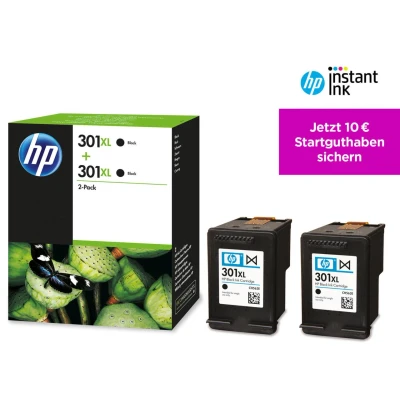 Abbildung von HP 301XL (D8J45AE) Druckerpatrone 2x Schwarz Hoher Kapazität Multipack