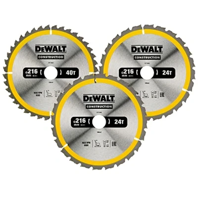Abbildung von DeWalt Kreissägeblatt Set 216 mm 3 teilig 24 T (2x) / 40 T