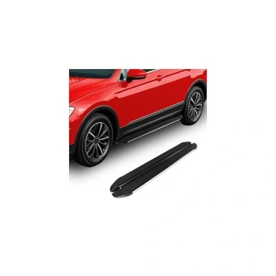 Abbildung von Seitenschweller Trittbretter kompatibel mit VW Amarok 2022 2024 Silber Aluminium 2 TLG