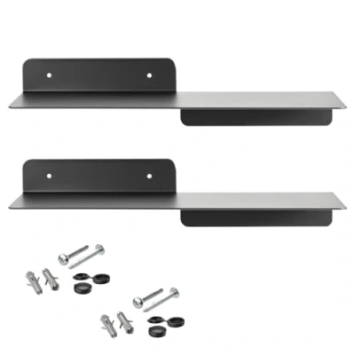 Abbildung von SOTECH 2er Set Design Wandboard Hover I 350 x 130 78 mm schwarz, Wandmontage, Schweberegal inkl. Befestigungsset, Moderne Ablage für die Wand in Bad Küche oder Wohnzimmer