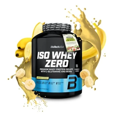 Abbildung von BioTechUSA Iso Whey Zero Premium Protein Isolate Grass Fed Enzyme Free Sugar and Gluten free, 1816g, Banane